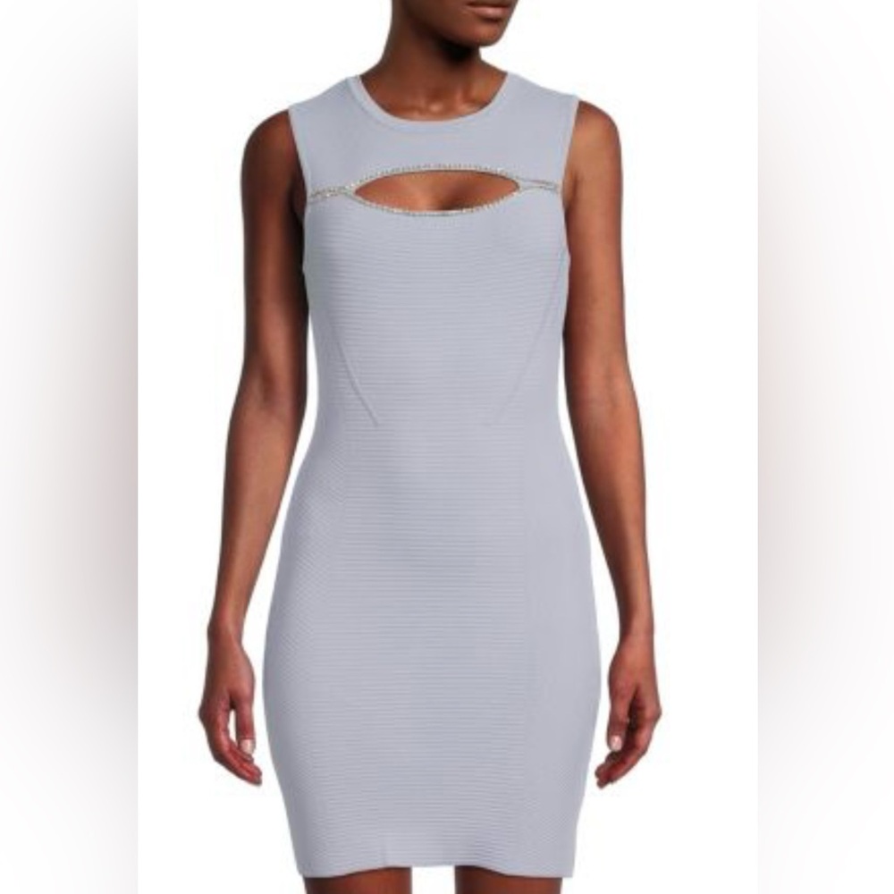 Herve Leger Gray Cutout Mini Dress